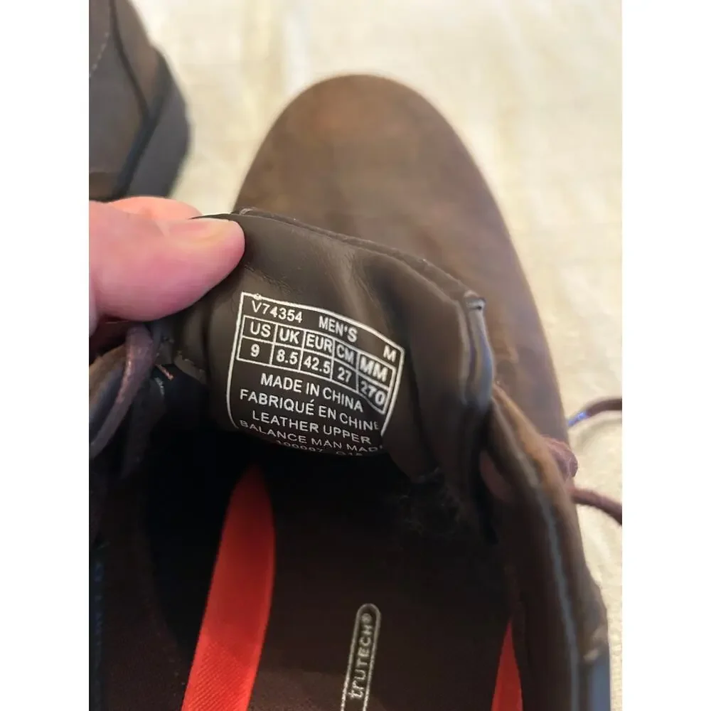 Rockport Brown Rugged Bucks Lace ups Plain Toe Waterproof Shoes Size 9